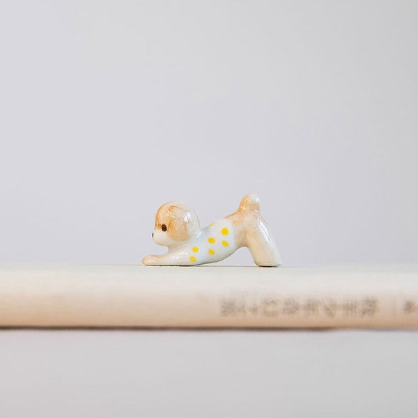 Hasami ware yellow poodle chopstick rest