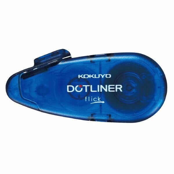 Kokuyo Dotliner Flick tape glue in Blue — refillable Japanese adhesive tape runner, 6mm x 12m strong acid-free glue