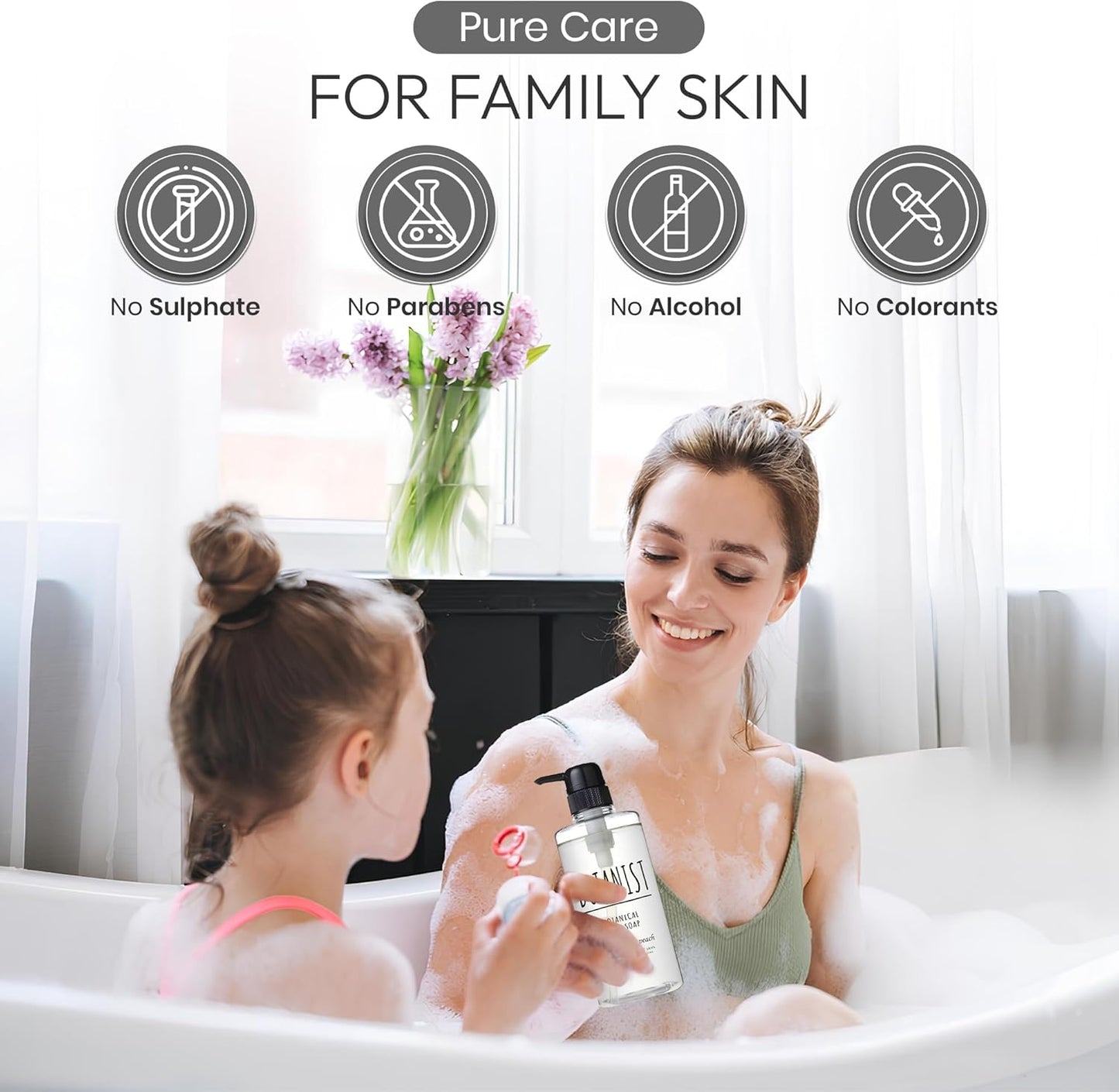 BOTANIST Botanical Foaming Body Soap Deep Moist 450ml (Water Lily & Raspberry) - Konbini