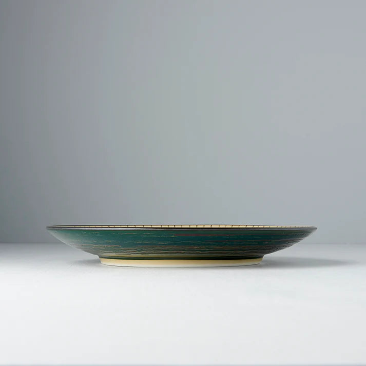 Dinner Plate 25cm – Green Converging Line Design