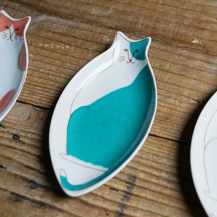 HAREKUTANI Cat Small Plate – Colourful Ceramic Dish - Konbini