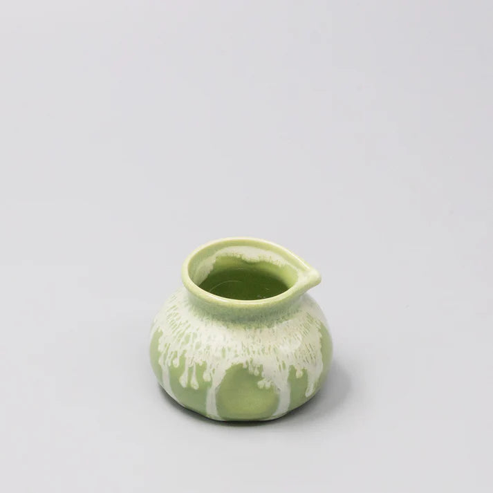Mino Ware Pourer - Pistachio White Drip Design