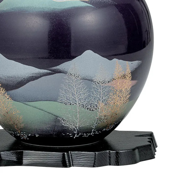 Kutani Ware Vase - Tsurugidate Mountain Range with stand - Konbini