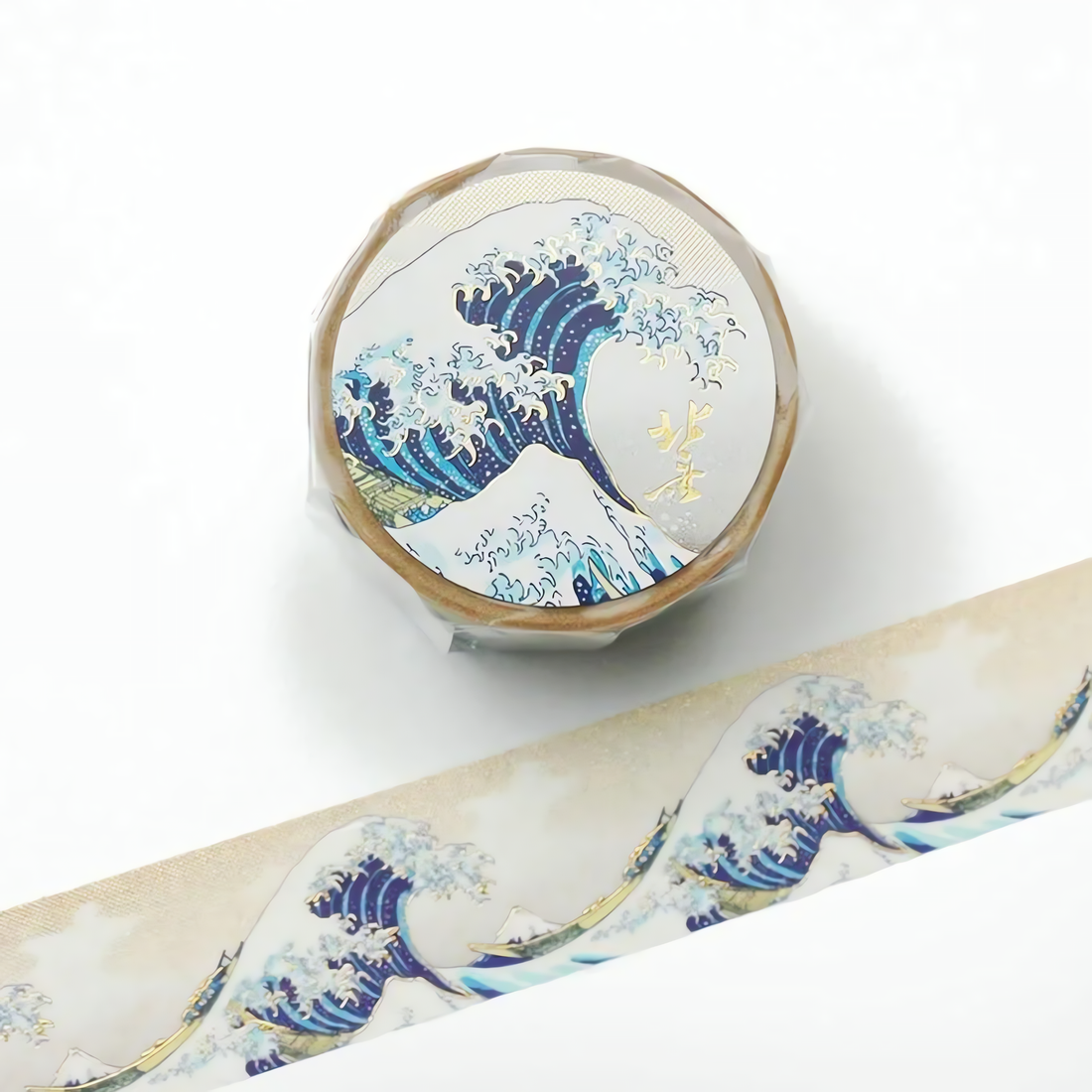 Cozyca foil-stamped washi tape — Hokusai Great Waves