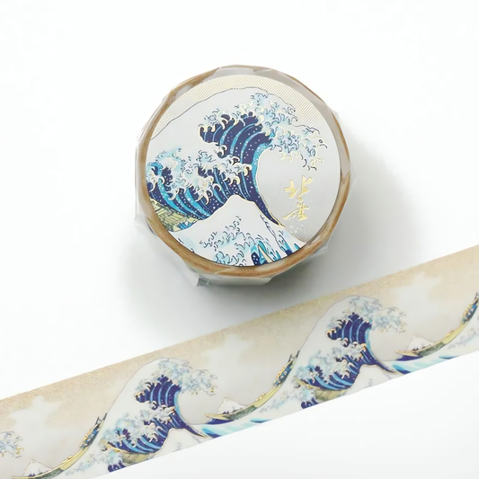 Cozyca foil-stamped washi tape — Hokusai Great Waves