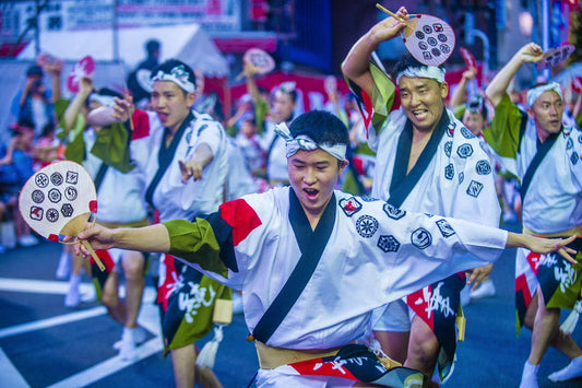 People dancing in celebration of matsuri festival
