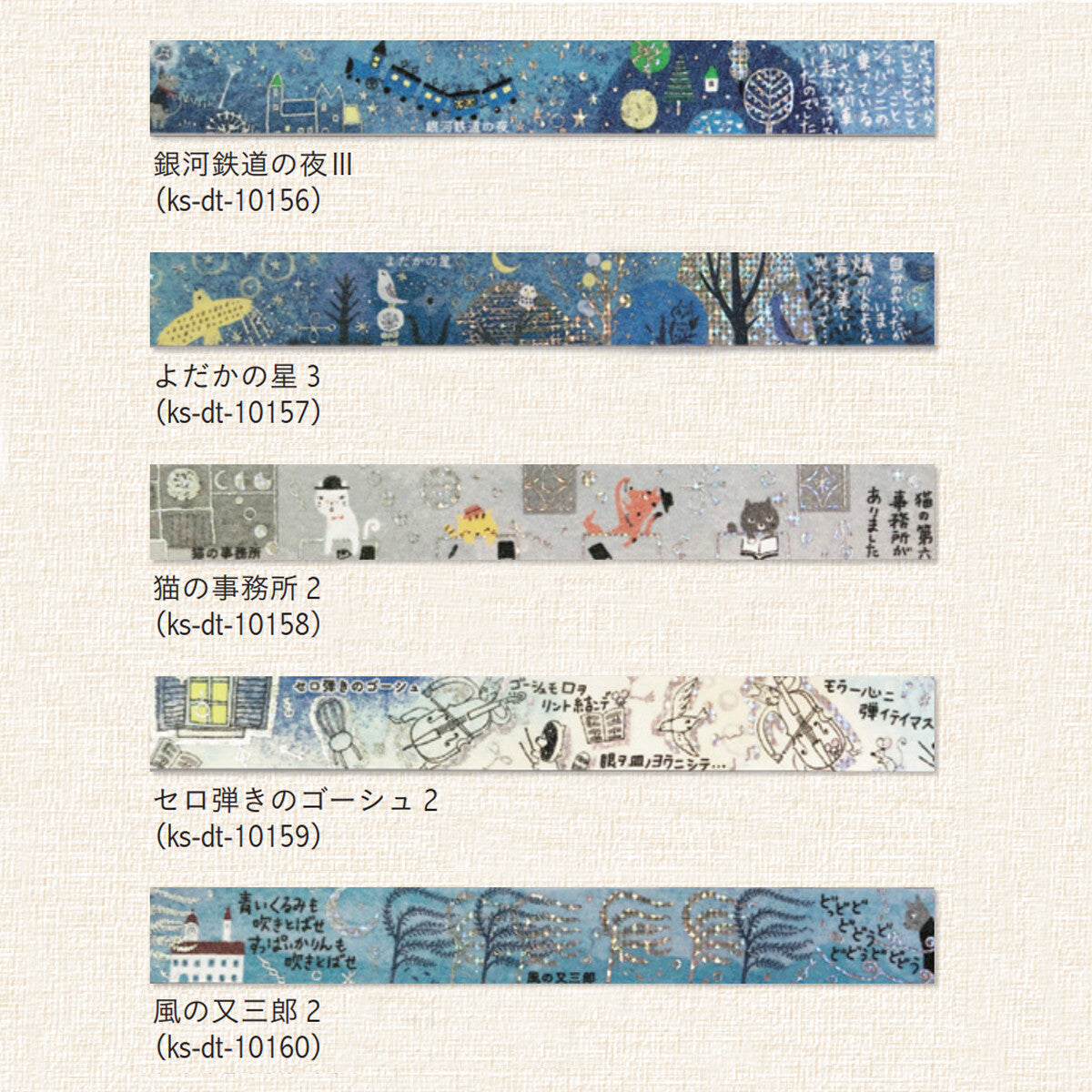 SEAL-DO Kenji Miyazawa Washi Tape – Gauche the Cellist and Twenty-Six Nights