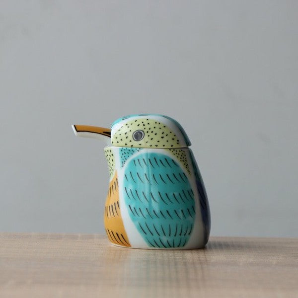 Arita ware blue kingfisher soy sauce dispenser