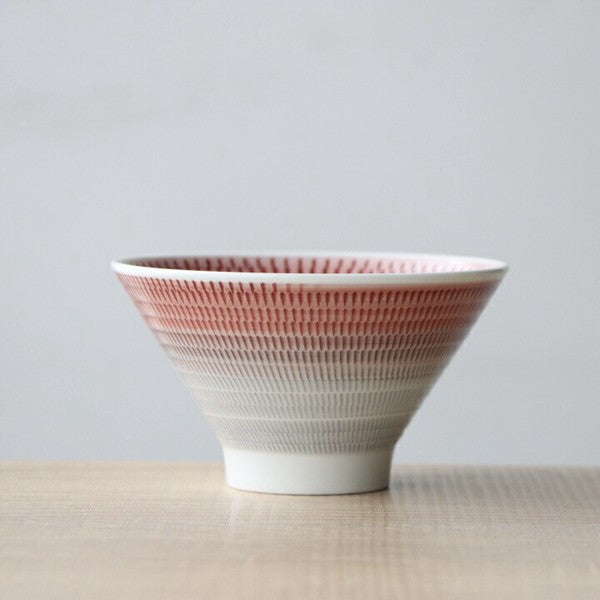 Hasami ware Mt Fuji rice bowl detail