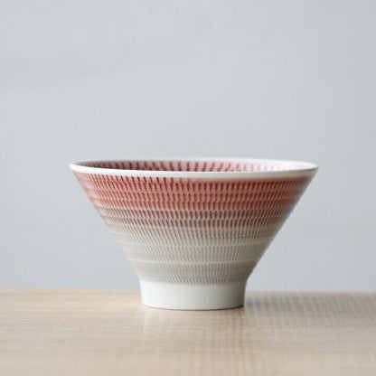 Hasami ware Mt Fuji rice bowl detail