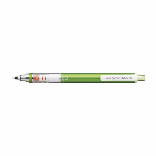 Uni Kuru Toga Standard mechanical pencil 0.5mm in Green — Japanese self-sharpening mechanical pencil with rotating lead engine