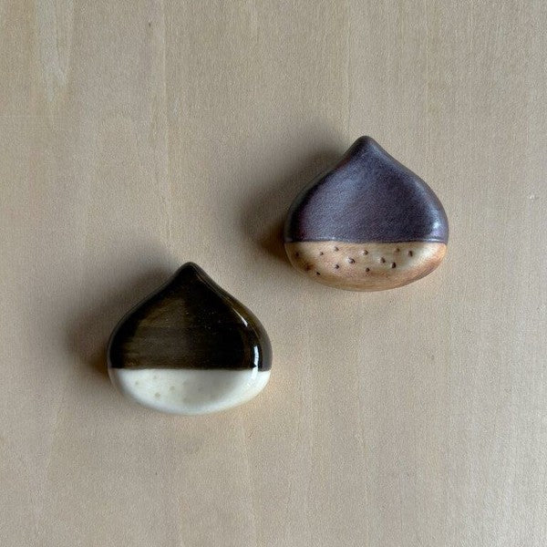 Arita ware mushroom and chestnut chopstick rests