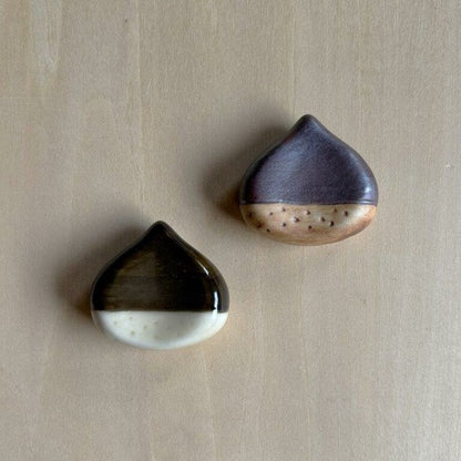 Arita ware mushroom and chestnut chopstick rests