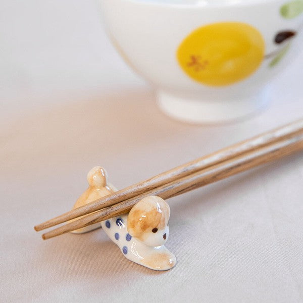 Hasami ware blue poodle chopstick rest