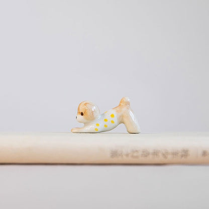 Hasami ware yellow poodle chopstick rest