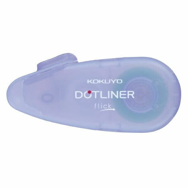 Kokuyo Dotliner Flick tape glue in Lilac — refillable Japanese adhesive tape runner, 6mm x 12m strong acid-free glue