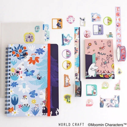 WORLD CRAFT Washi Tape Moomin Border Pink - packaging