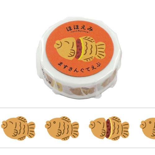 World Craft Hohoemi washi tape Taiyaki design, made in Japan