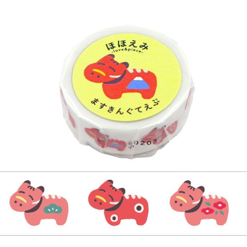World Craft Hohoemi washi tape Akabeko design