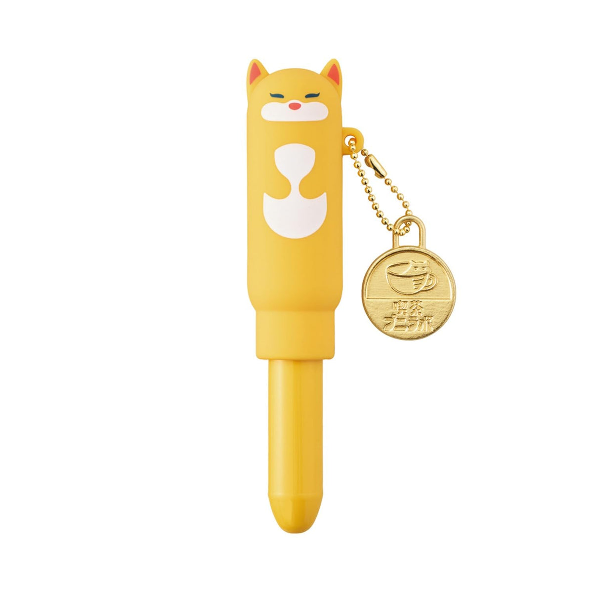 LIHIT LAB Coffee Shop PuniLabo Mini Ballpoint Pen - Con (yellow fox)