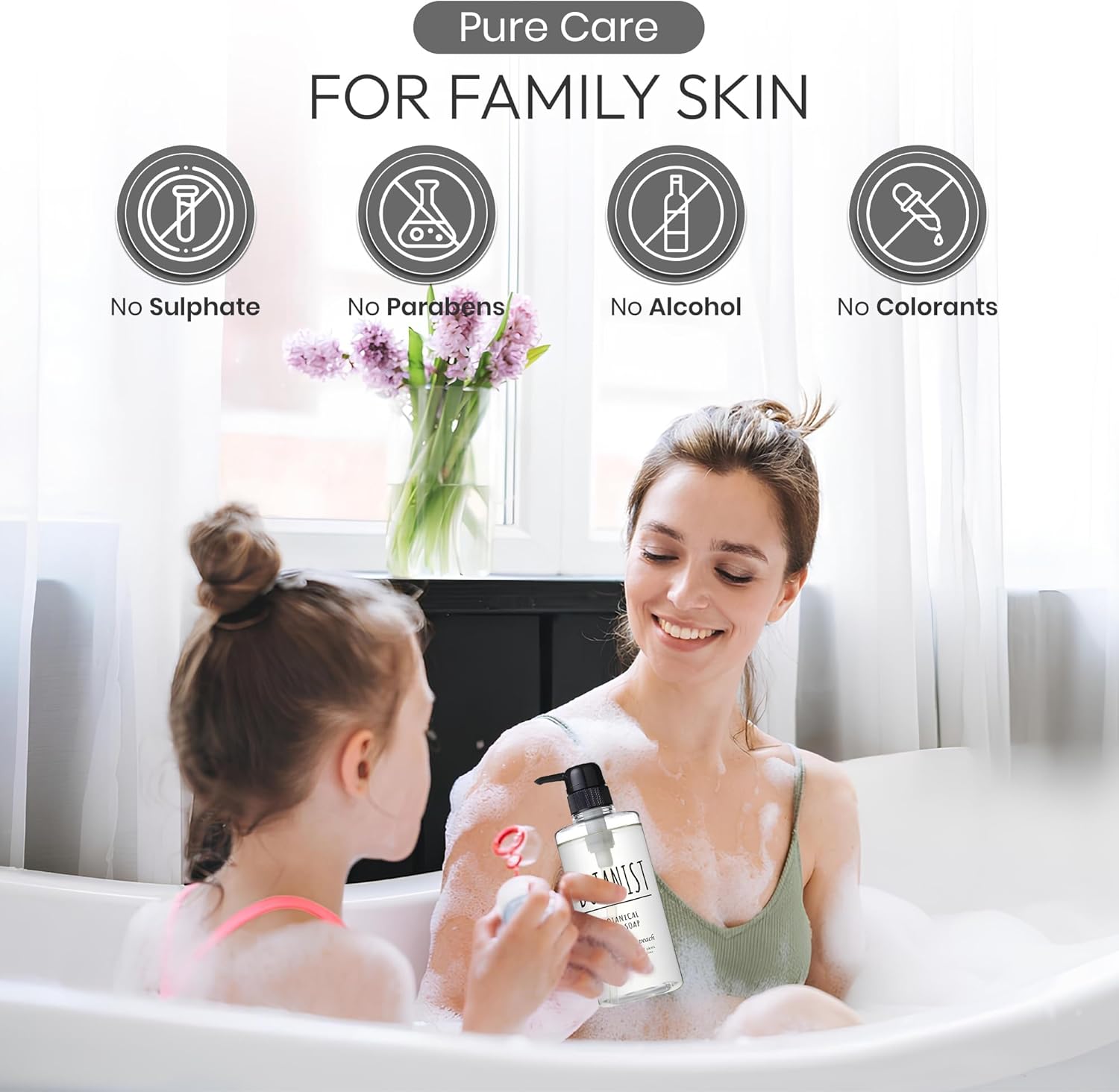 BOTANIST Botanical Foaming Body Soap Deep Moist 450ml (Water Lily & Raspberry) - Konbini