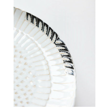 Arita Ware Fan-Shaped Plate - Crane Design