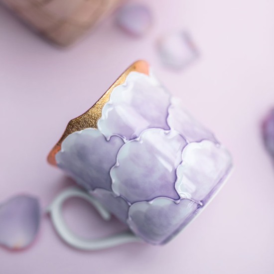 Decorative soap with cloud design on a pink background