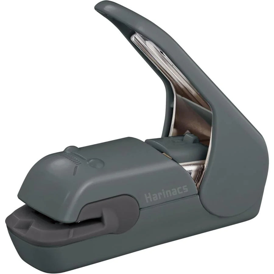 Gray knife sharpener with Harinacs branding on a white background