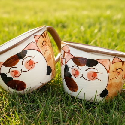 Hasami Ware Friendly Cats Soup Cup