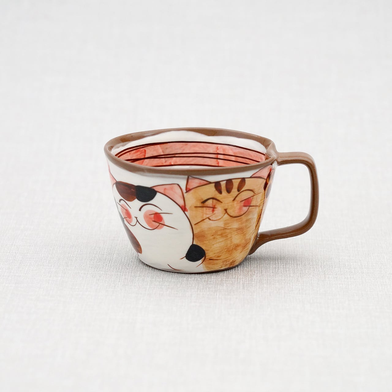 Hasami Ware Friendly Cats Soup Cup