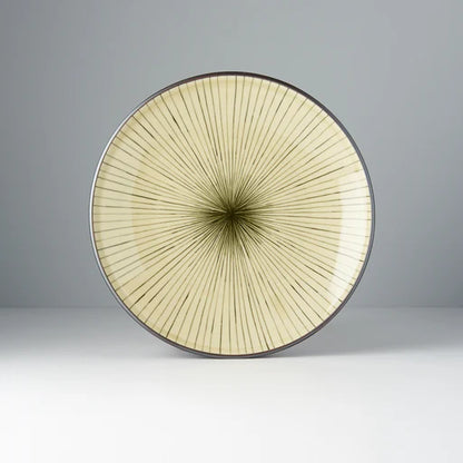 Dinner Plate 25cm –  Green Converging Line Design