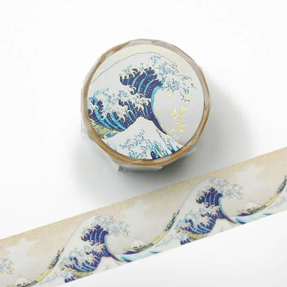 Cozyca Foil-stamped Washi Tape - Hokusai Great Waves