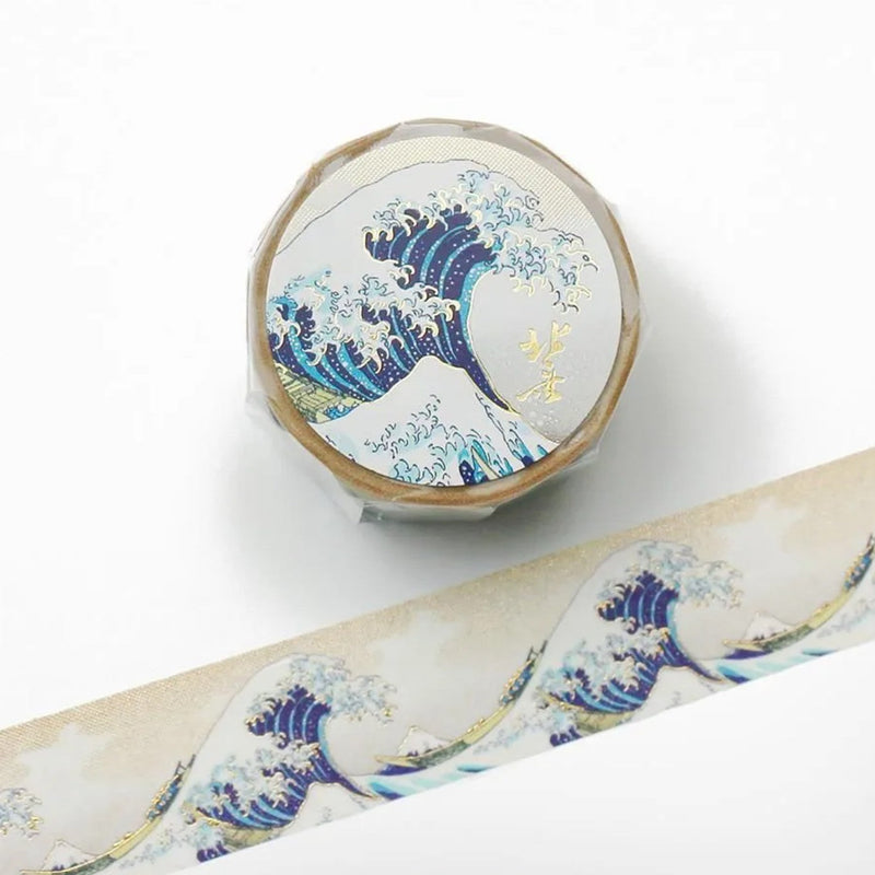 Cozyca Foil-stamped Washi Tape - Hokusai Great Waves
