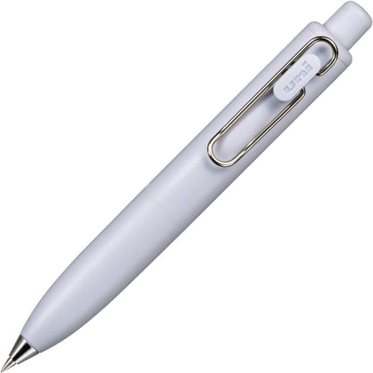 White pen with a gold clip on a white background