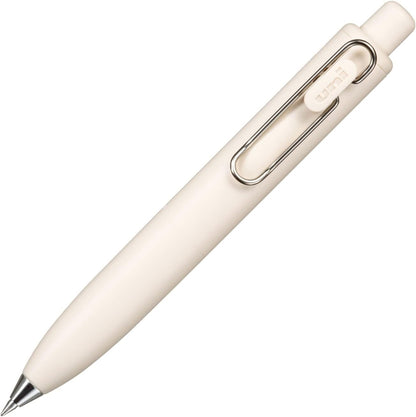White pen with a metallic clip on a white background