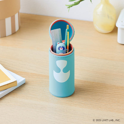 LIHIT LAB PN-200 mini ballpoint pen shown in pencil case — pocket-sized Japanese stationery