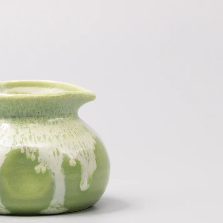 Mino Ware Pourer - Pistachio White Drip Design