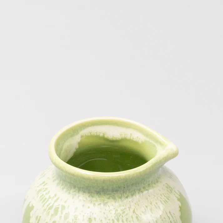 Mino Ware Pourer - Pistachio White Drip Design