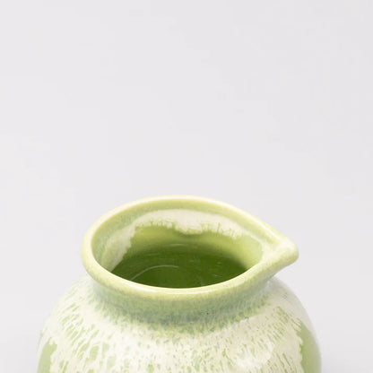 Mino Ware Pourer - Pistachio White Drip Design