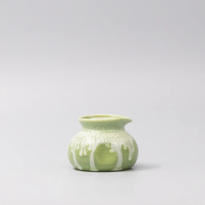 Mino Ware Pourer - Pistachio White Drip Design