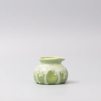 Mino Ware Pourer - Pistachio White Drip Design