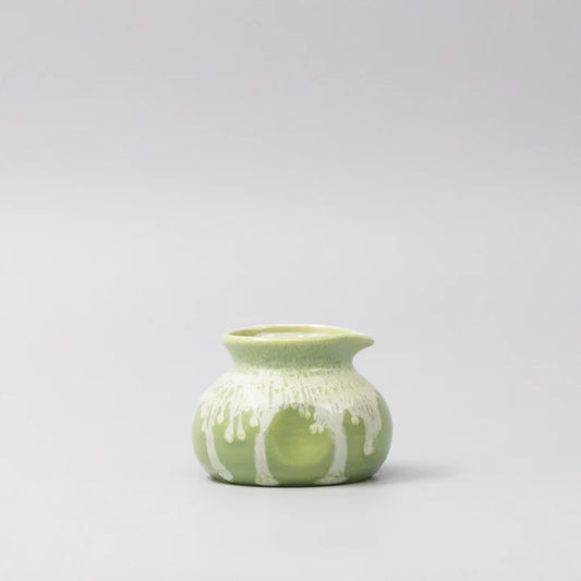 Mino Ware Pourer - Pistachio White Drip Design
