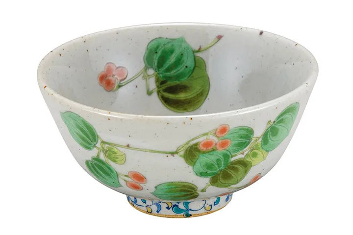 Ceramic bowl with floral design on a white background