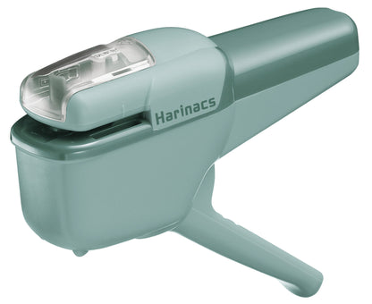 Kokuyo Harinacs Handy Stapleless Stapler in Blue Green (SLN-MSH110GB) — staple-free Japanese 10-sheet binder