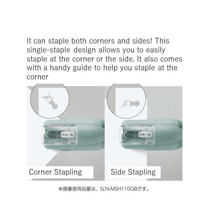 Kokuyo Harinacs Handy Stapleless Stapler in use — binding paper with no metal staples required