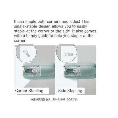 Kokuyo Harinacs Handy Stapleless Stapler in use — binding paper with no metal staples required