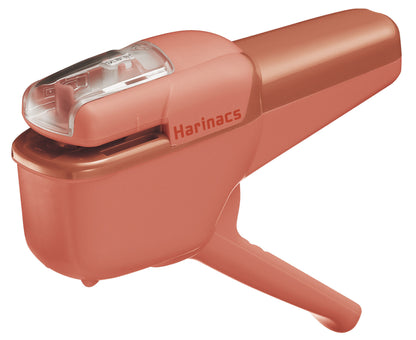 Kokuyo Harinacs Handy Stapleless Stapler in Salmon Pink (SLN-MSH110VP) — staple-free Japanese 10-sheet binder