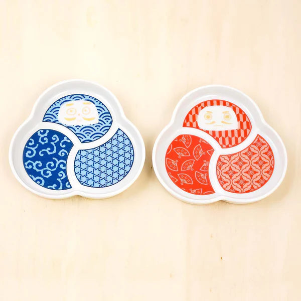 HAREKUTANI Porcelain Daruma Small Plate – Japanese Ceramic Side Dish - Konbini
