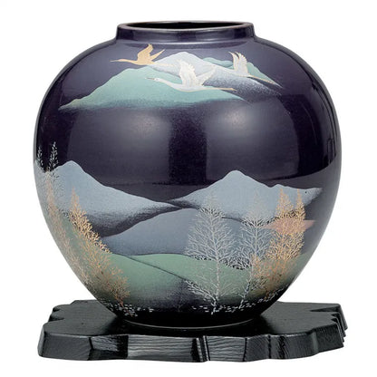 Kutani Ware Vase - Tsurugidate Mountain Range with stand - Konbini