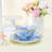 Arita Ware Bunzan Cup & Saucer Set - Hand-Painted Blue Peony with Gold Accents
